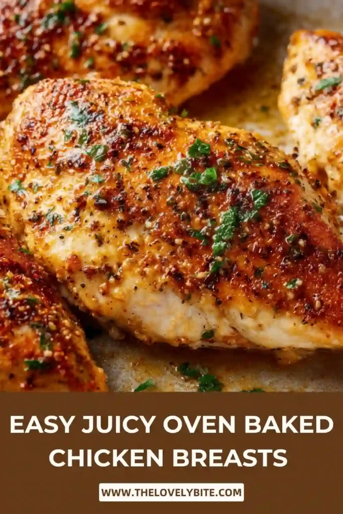 Healthy oven baked chicken breast seasoned with garlic, paprika, and Italian herbs. A simple high-protein dinner ready in under 30 minutes.