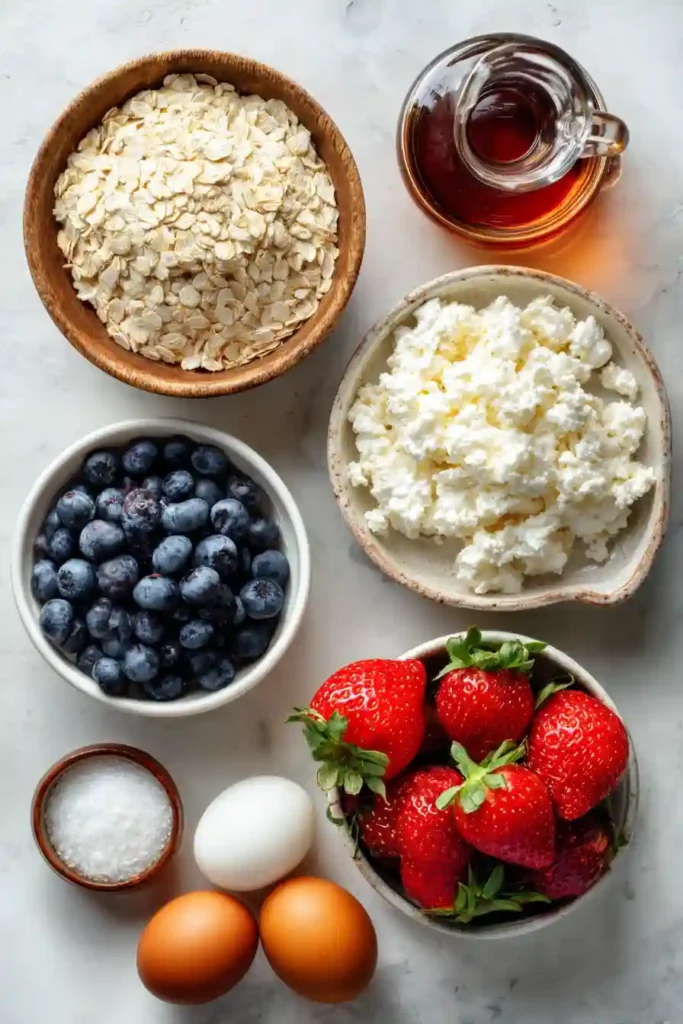 Freshly cooked cottage cheese pancakes drizzled with syrup and served with berries.