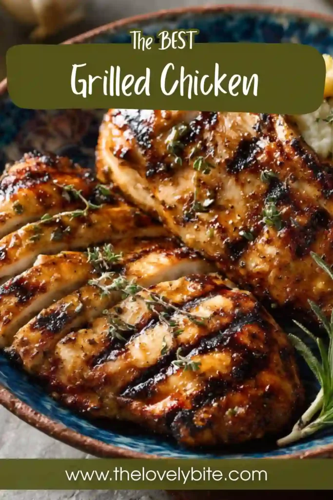 Perfectly grilled chicken breasts marinated with olive oil, garlic, thyme, oregano, and lemon zest. A healthy grilled chicken recipe that's simple and delicious.