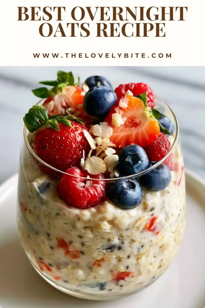 Peanut butter overnight oats topped with a drizzle of peanut butter and chopped nuts in a glass jar.