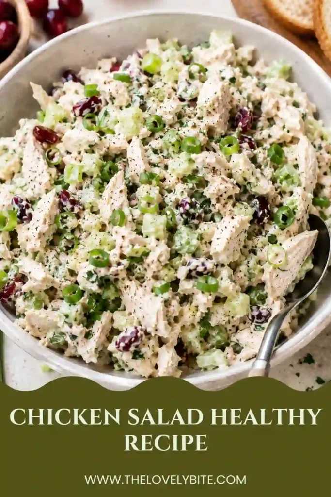 Creamy chicken salad topped with toasted almonds and fresh parsley. This healthy lunch recipe offers a balance of protein, texture, and fresh ingredients.