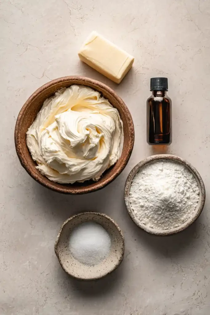 Creamy homemade cream cheese frosting in a mixing bowl ready for decorating cakes and cupcakes. This easy frosting recipe delivers rich flavor and perfect consistency.