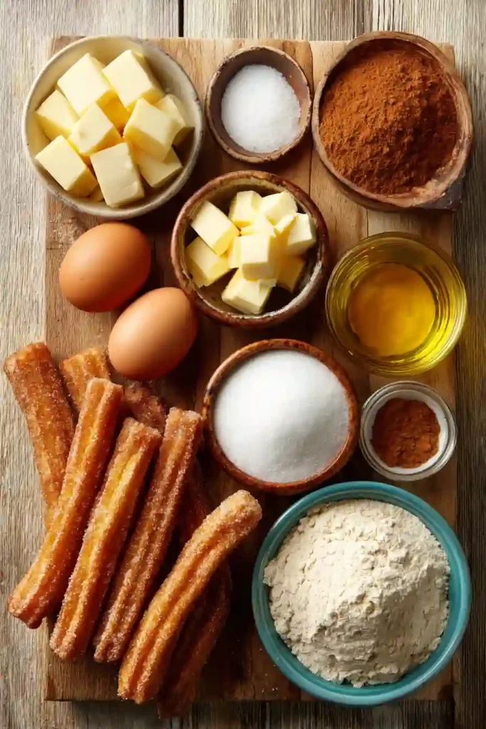 Homemade Disney churros served warm with caramel dipping sauce and a sprinkle of cinnamon sugar. The golden churro bites look crisp and delicious.