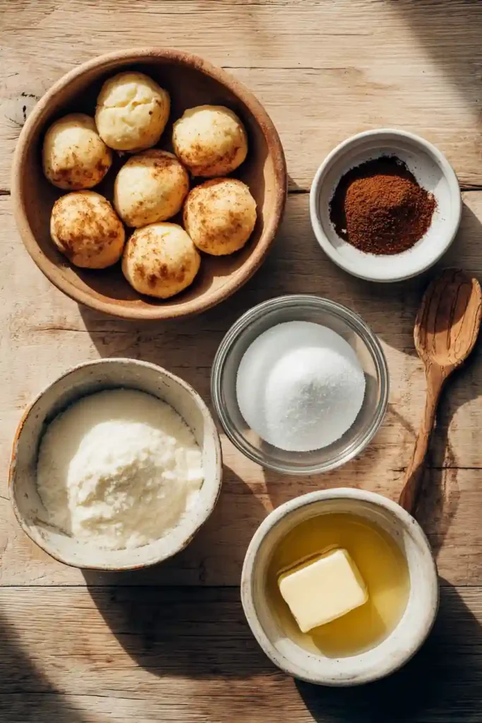 Freshly made Easy Air Fryer Donuts coated in cinnamon sugar and served warm. These fluffy biscuit donuts have a golden brown exterior and soft center.