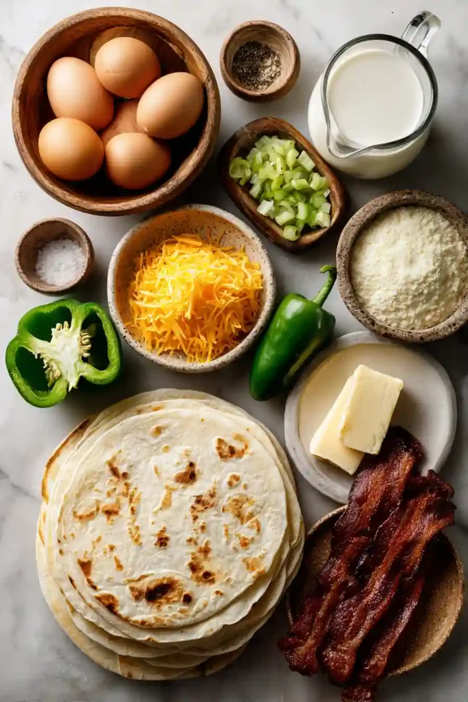 Protein-packed breakfast quesadillas served warm with eggs and melted cheese.