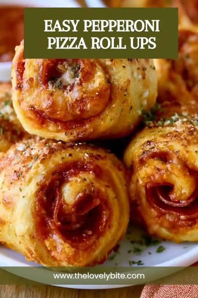 Cheesy pizza roll ups sliced and served with marinara dipping sauce.