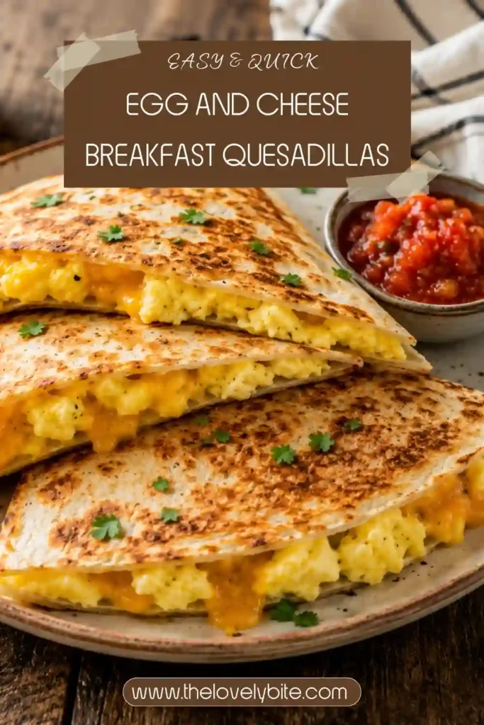 Easy breakfast quesadilla filled with fluffy scrambled eggs, onions, bell peppers, and cheese. A quick and satisfying breakfast recipe for busy mornings.