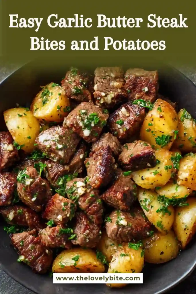 Tender sirloin steak bites and roasted Yukon Gold potatoes cooked together in garlic herb butter. A simple one-pan meal loaded with savory flavor.
