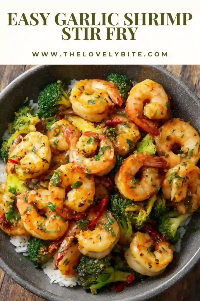 Close-up of garlic butter shrimp and zucchini cooked in a skillet with fresh herbs. This low carb shrimp recipe makes an easy weeknight meal.