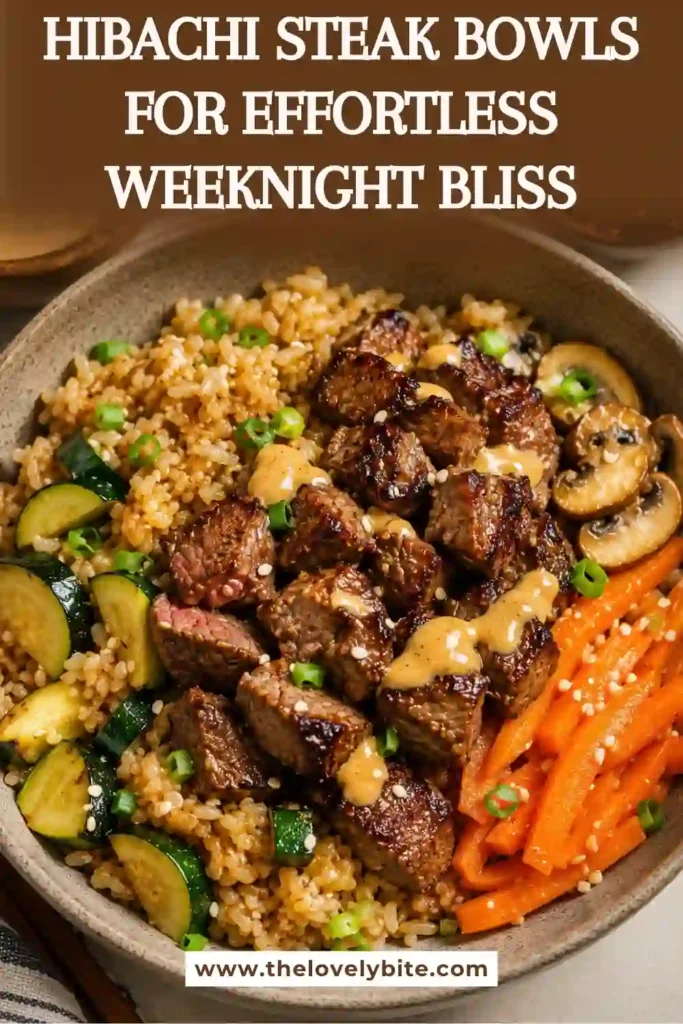 Tender marinated steak and vegetables served over fried rice in homemade Hibachi Steak Bowls. A quick and satisfying weeknight meal with restaurant-style taste.