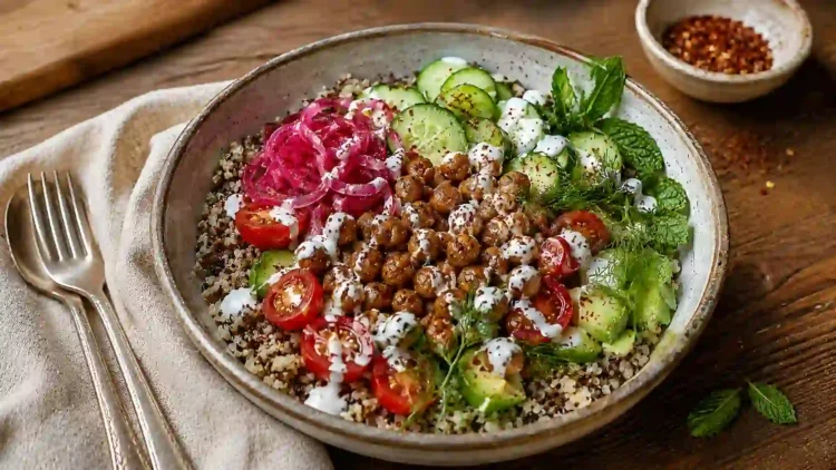 High Protein Veggie Bowl with Quinoa | Healthy Meal Prep Bowl
