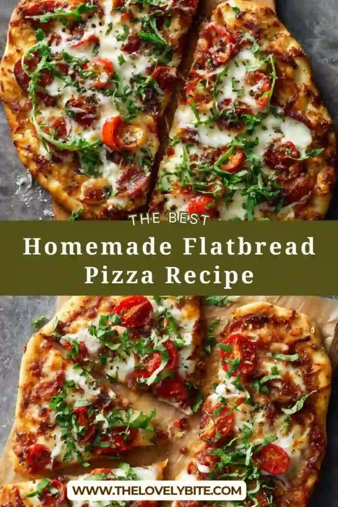 Golden brown flatbread pizza baked from scratch with homemade dough and savory toppings. Perfect for weeknight dinners and family gatherings.