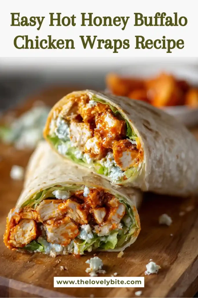 Freshly prepared buffalo chicken wrap featuring crispy oven-baked chicken tossed in sweet and spicy hot honey buffalo sauce. Wrapped in a warm tortilla and served with fresh toppings.