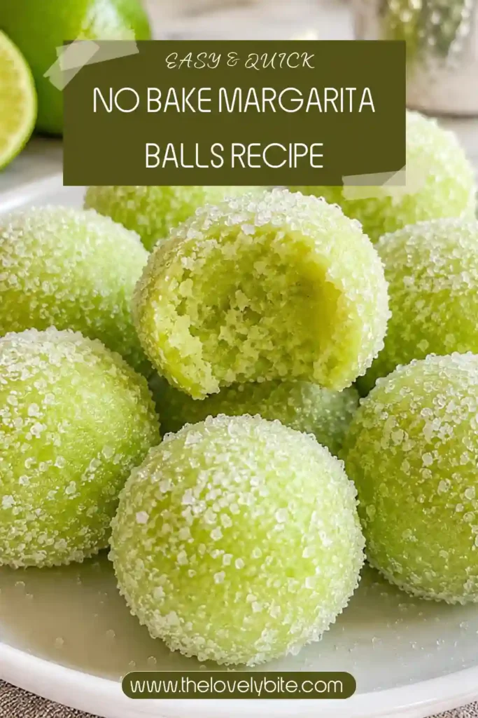 A plate of creamy No Bake Margarita Balls coated in powdered sugar and fresh lime zest. These bite-sized citrus desserts are perfect for parties and holiday dessert tables.