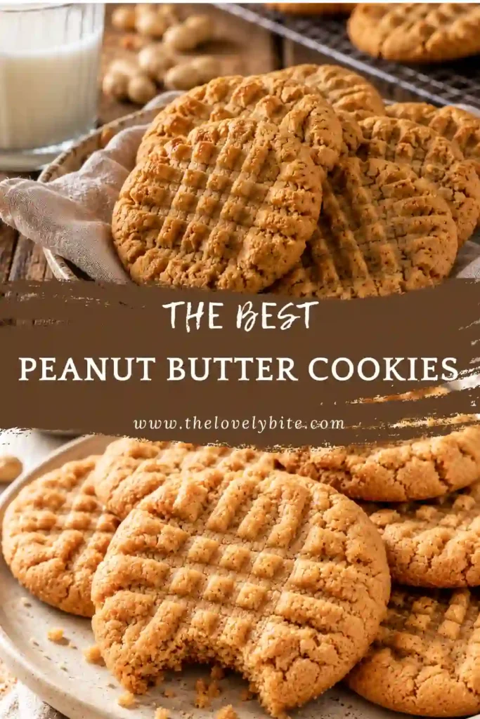 Classic Peanut Butter Cookies baked until lightly golden with a chewy texture and signature crisscross pattern. A delicious homemade cookie recipe.