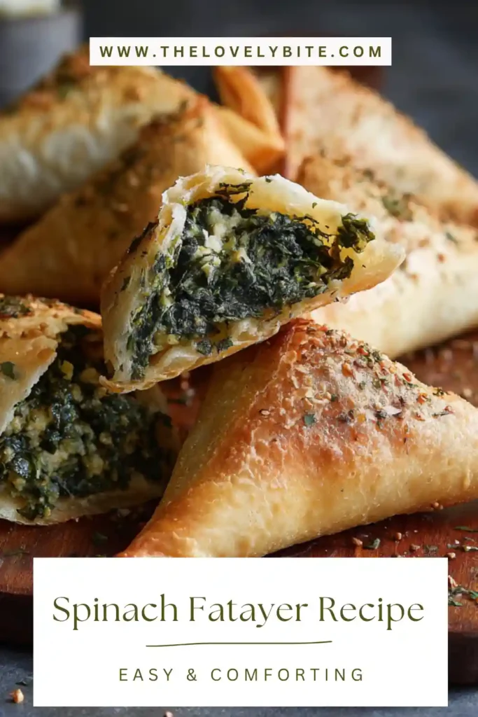 Homemade Spinach Fatayer with crispy golden edges and flavorful spinach stuffing. A classic Middle Eastern pastry perfect for appetizers and snacks.