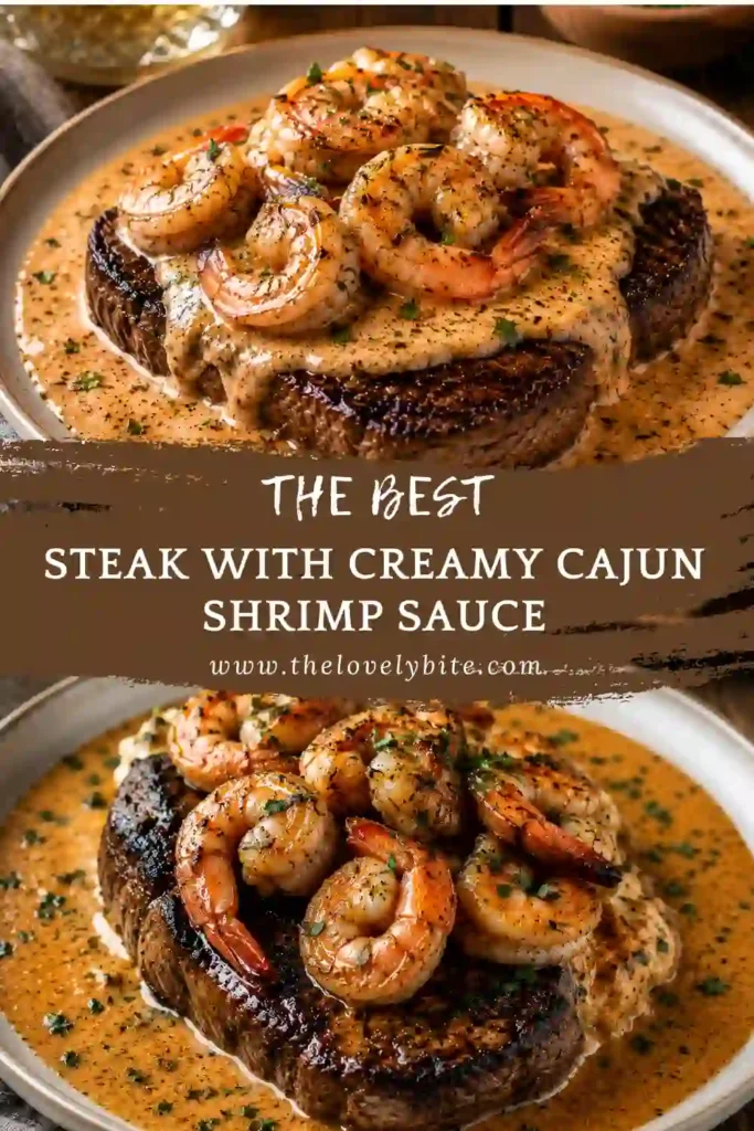 Restaurant-style steak with creamy Cajun shrimp sauce served fresh from the skillet. Rich, savory, and packed with bold seasoning.