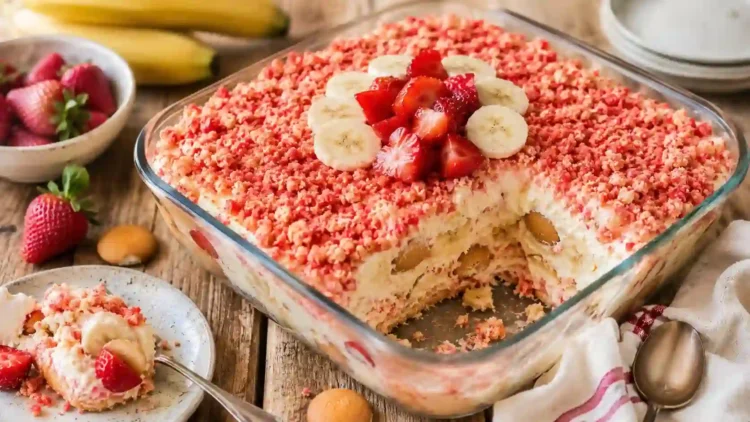 Strawberry Crunch Banana Pudding