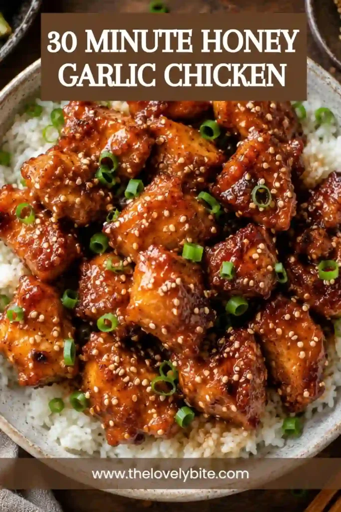 Tender baked honey garlic chicken served with roasted broccoli and a glossy sweet garlic sauce. Perfect for an easy family meal.