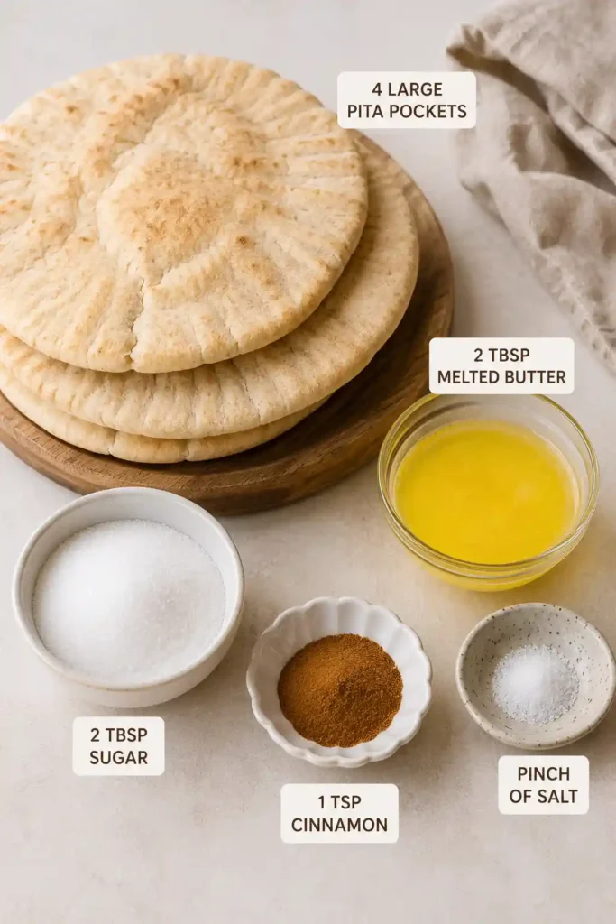 Homemade Air Fryer Cinnamon Pita Chips served with vanilla yogurt dip. These crispy pita chips make a quick healthy snack recipe and light air fryer dessert.
