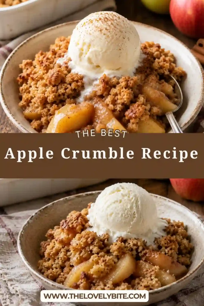 Classic apple dessert baked until golden with juicy cinnamon apples beneath a crisp crumble topping. This easy apple crumble is ideal for family gatherings.