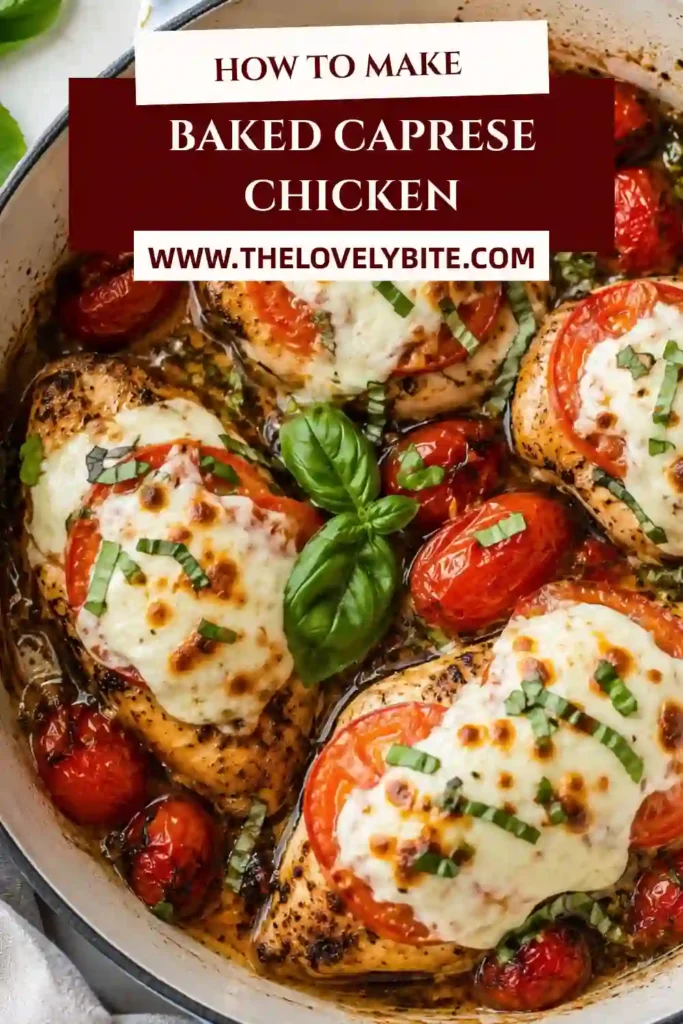 Tender tomato basil chicken baked until juicy and finished with fresh mozzarella and basil. This healthy chicken dinner is simple, satisfying, and packed with fresh flavor.