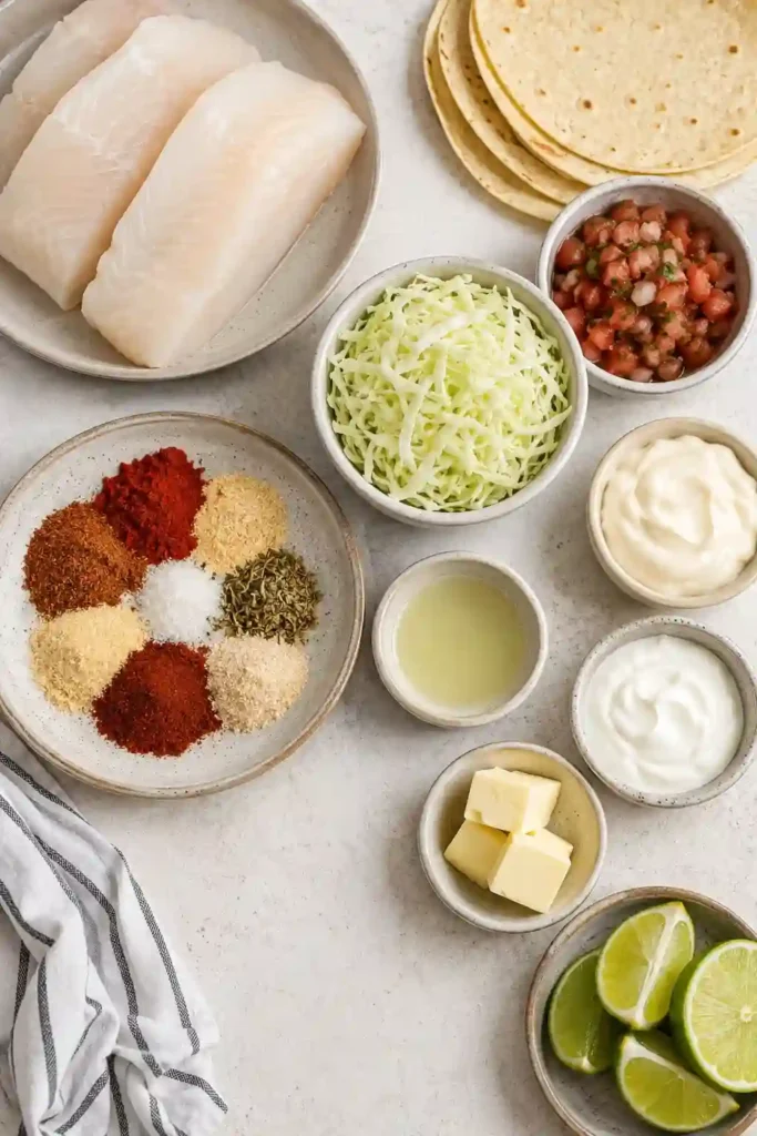 Restaurant-style Blackened Fish Tacos featuring smoky blackened cod, crisp vegetables, and creamy sauce on warm tortillas. A simple and delicious seafood meal.