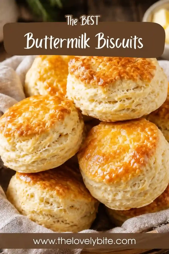 A basket filled with warm homemade Buttermilk Biscuits fresh from the oven. The biscuits have crisp golden tops and soft, fluffy interiors.