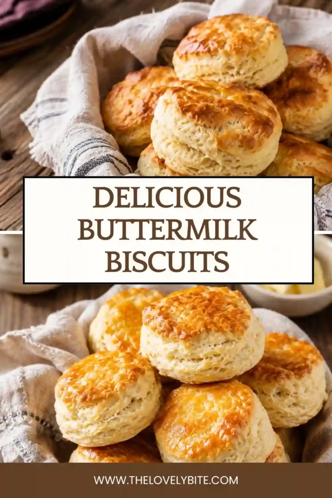 Easy Buttermilk Biscuits served with butter, honey, and fruit jam on a rustic wooden table. Their flaky layers and buttery aroma make them perfect for any meal.