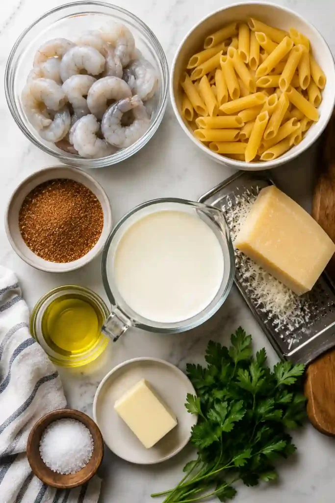 Freshly prepared Cajun Shrimp Pasta garnished with parsley and Parmesan cheese. This easy shrimp pasta recipe is creamy, flavorful, and perfect for weeknight meals.