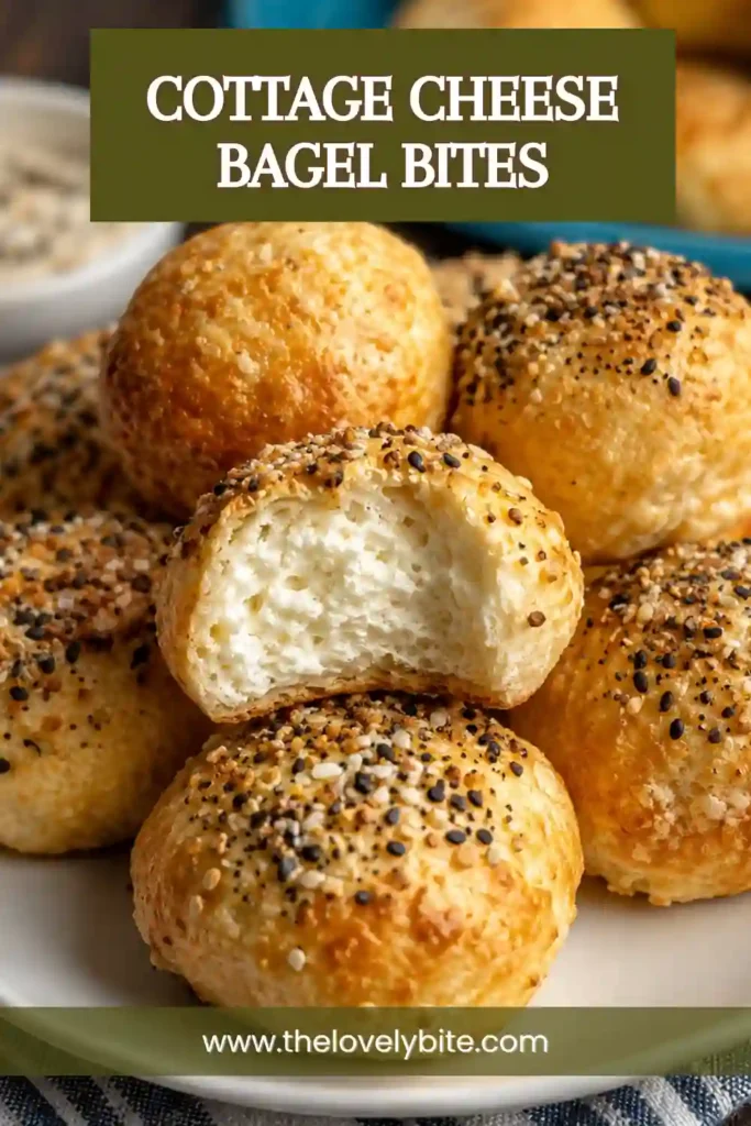 Golden Cottage Cheese Bagel Bites with soft interiors and crispy tops served as a high-protein breakfast.