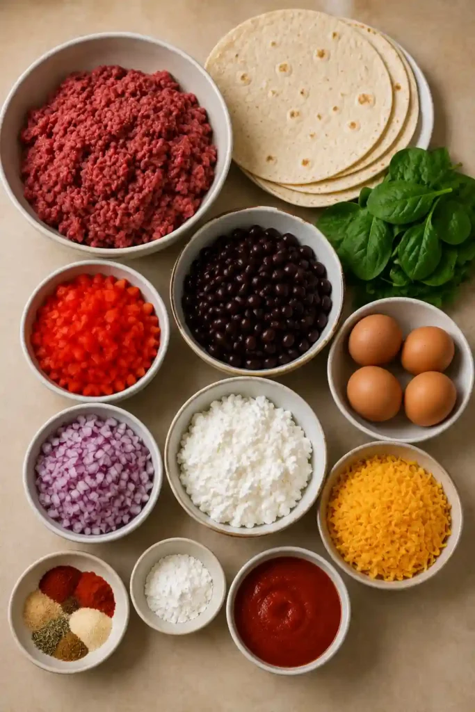4. Healthy breakfast burritos wrapped in toasted tortillas and filled with protein-rich ingredients for an easy make-ahead breakfast.
