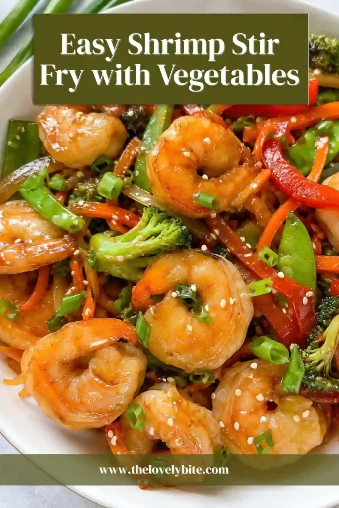 Tender shrimp cooked with asparagus, carrots, and bell peppers in a savory stir fry sauce. This healthy shrimp stir fry makes a quick family dinner.