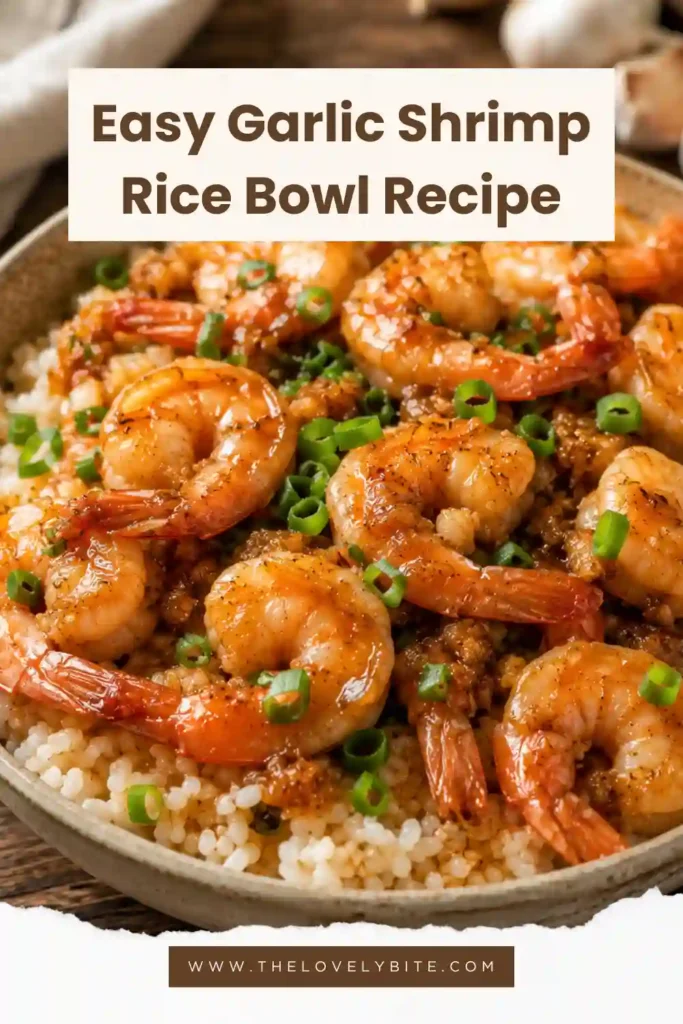 Tender shrimp coated in a savory garlic sauce served over steamed rice with fresh scallions. This healthy shrimp dinner is colorful, hearty, and full of flavor.