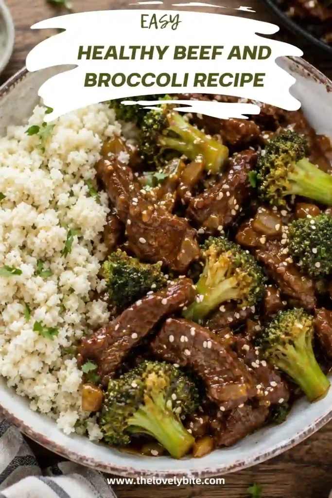 Healthy Beef and Broccoli served in a bowl with tender flank steak, crisp broccoli florets, and a glossy garlic ginger sauce. This easy beef broccoli stir fry is a wholesome homemade dinner.