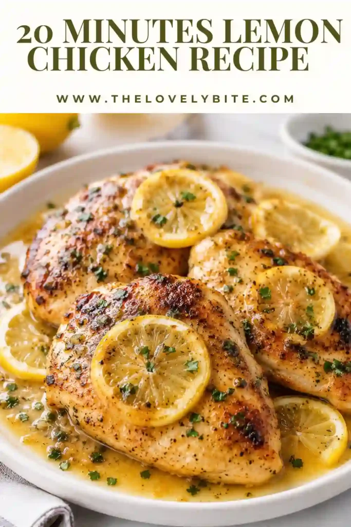 Golden grilled chicken marinated in fresh lemon juice, garlic, and olive oil, finished with chopped parsley for a vibrant Mediterranean-inspired dinner.