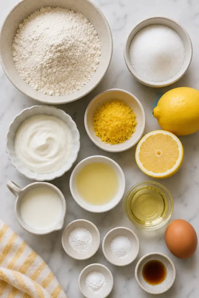 Homemade Lemon Yogurt Cake finished with sweet lemon glaze and fresh zest. A light, moist dessert perfect for spring and summer gatherings.