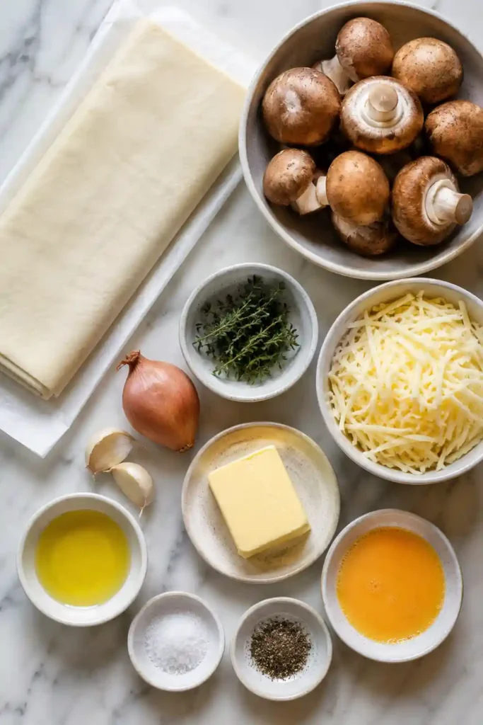 Beautiful Mushroom Puff Pastry Braid baked until golden brown with a delicious mushroom and cheese filling. Ideal for brunch, holidays, or special occasions.