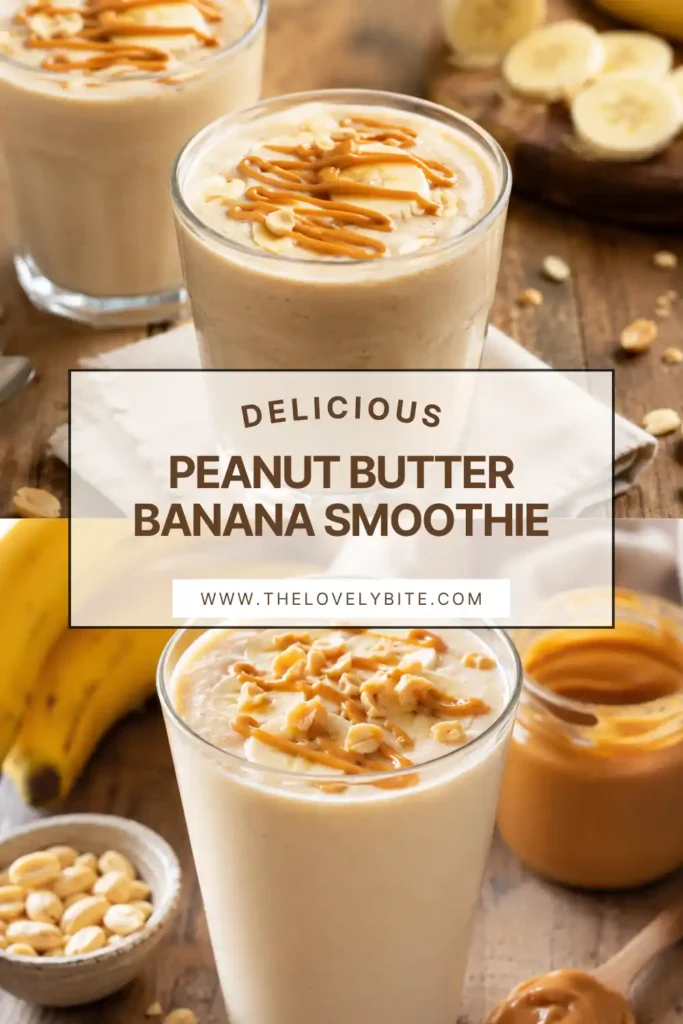 Thick banana peanut butter protein smoothie blended until silky smooth with Greek yogurt and almond milk. Perfect as a quick breakfast or post-workout drink.
