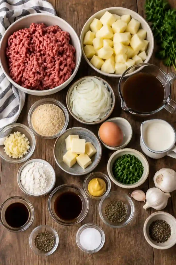 Homemade Salisbury steak meatballs topped with savory gravy and served over creamy mashed potatoes with fresh herbs. A cozy dinner perfect for any occasion.