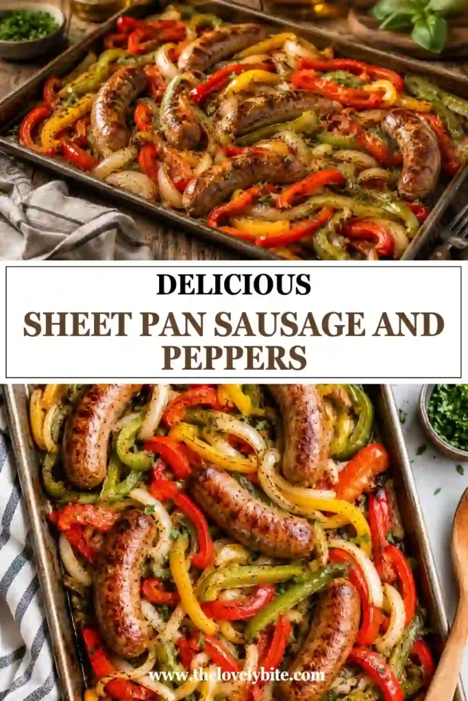 Juicy halal sausage roasted with red and green bell peppers and sweet onions until golden brown. This easy sheet pan dinner is perfect for busy weeknight meals.