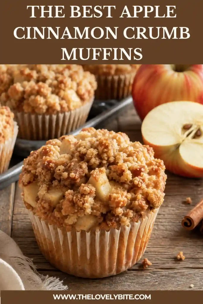 Golden homemade apple muffins with cinnamon crumb topping cooling on a wire rack. Soft, fluffy muffins perfect for breakfast or an afternoon snack.