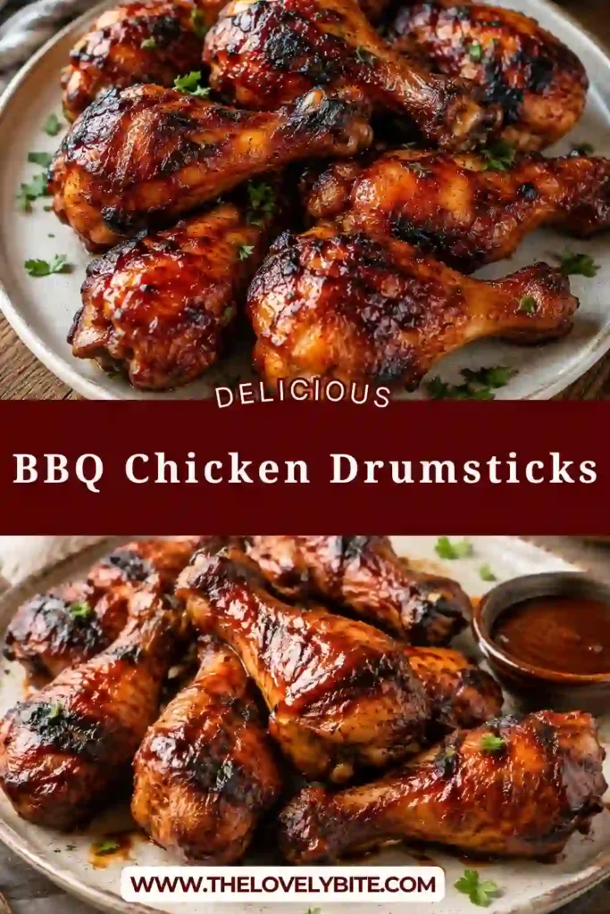 Tender BBQ Chicken Drumsticks with crispy golden skin and rich barbecue glaze served fresh off the grill. An easy and flavorful family meal.