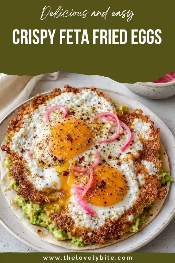 Crispy feta egg layered over smashed avocado on a warm tortilla. The Mediterranean-inspired breakfast is finished with oregano, chili oil and tangy pickled onions.