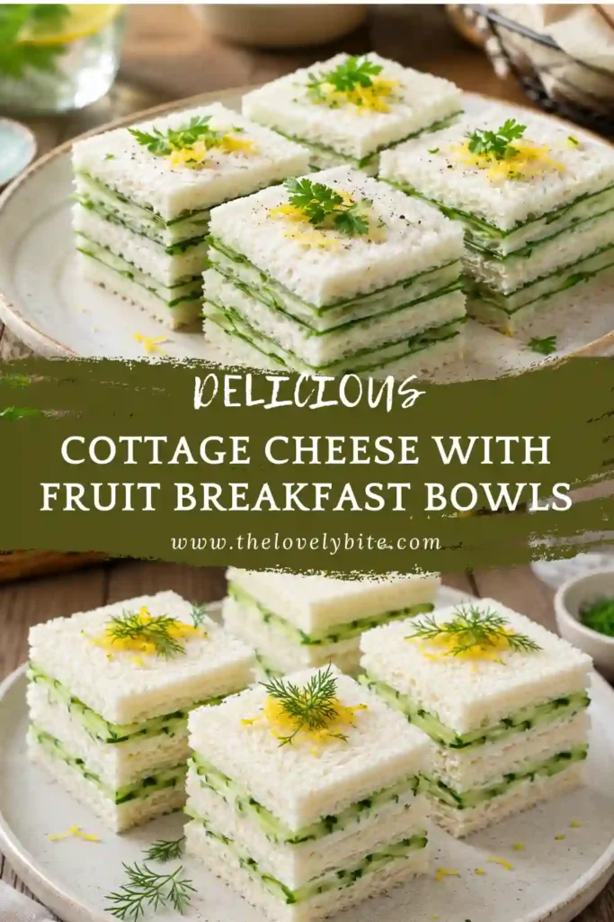 Cream cheese cucumber sandwiches served on a wooden board with fresh herbs and cucumber slices. A healthy picnic sandwich recipe ready in minutes.