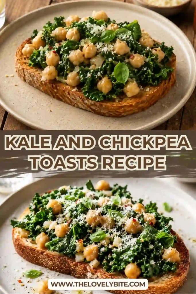 Crispy sourdough topped with seasoned chickpeas, wilted kale, Parmesan, and basil. A vibrant healthy toast recipe that's ideal for brunch or lunch.