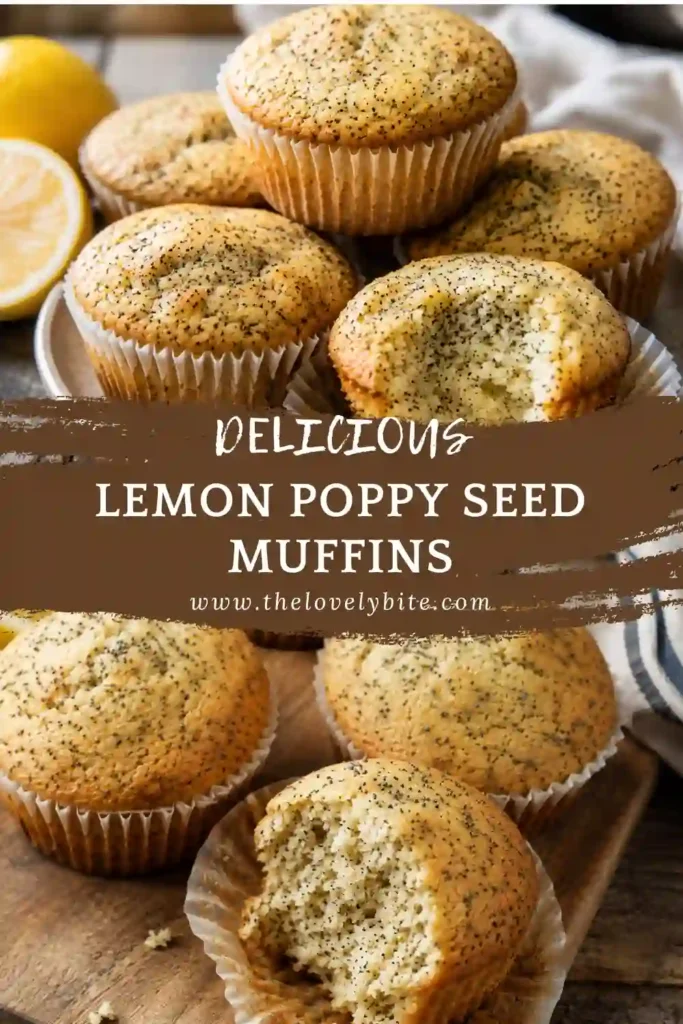 Bakery-style Lemon Poppy Seed Muffins topped with poppy seeds and made with fresh lemon zest. These homemade muffins have tall domed tops and a soft, fluffy interior.