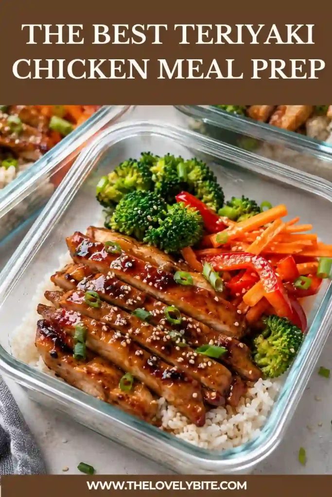 Healthy Teriyaki Chicken Meal Prep packed into containers with juicy chicken, steamed broccoli, and fluffy long-grain rice for convenient weekday meals.