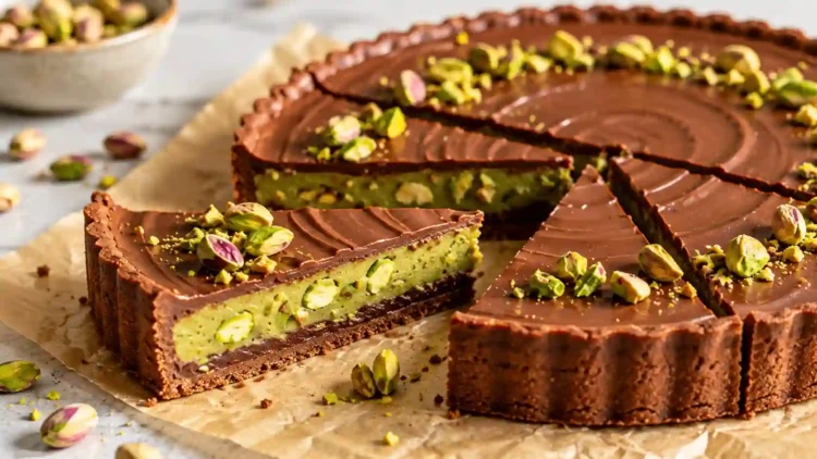 Chocolate Pistachio Ganache Tart Recipe