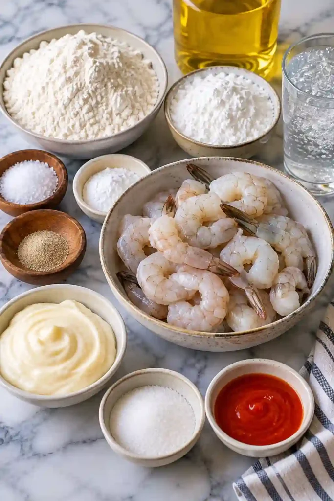 Crispy dynamite shrimp served over fluffy white rice with sliced green onions and a drizzle of creamy, spicy sauce. The golden fried shrimp create a flavorful homemade shrimp bowl.